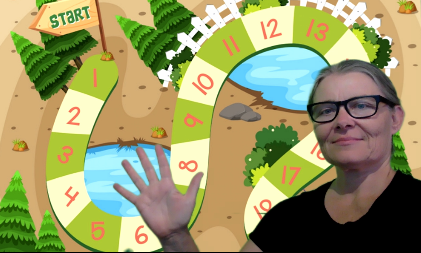 helen with game Virtual background for speech therapy