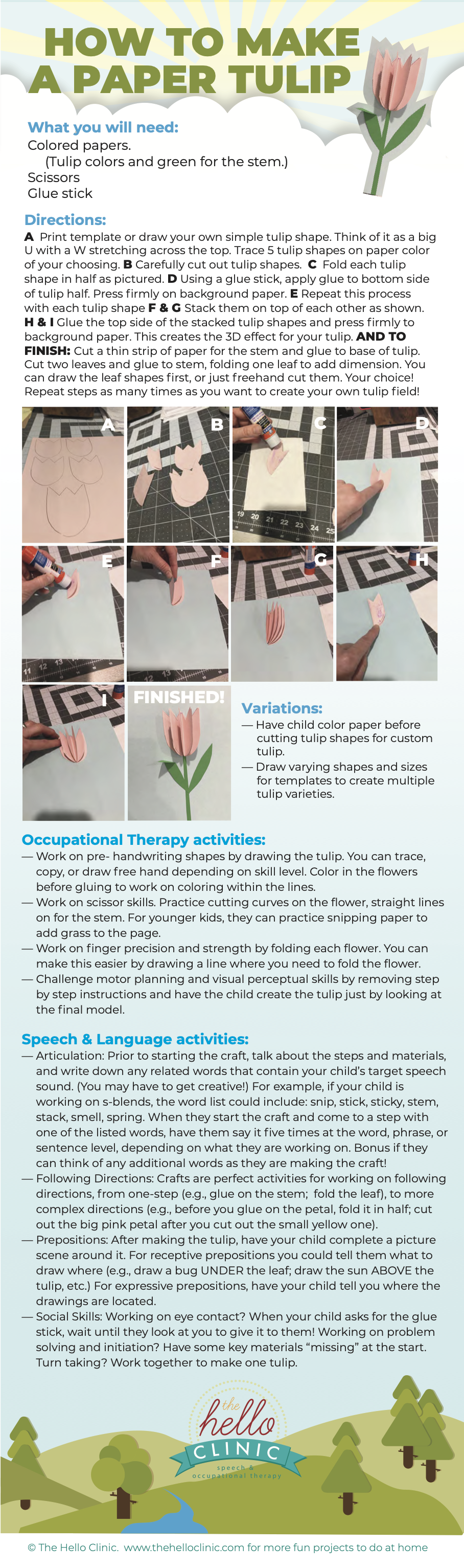 small image of how to make a paper tulip 